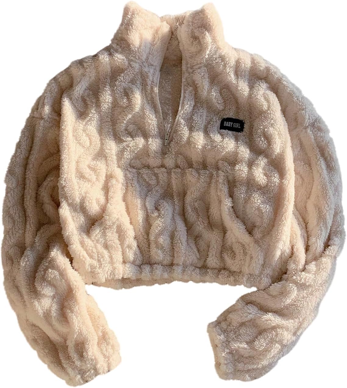 Women's Zip Up Mock Neck Sweatshirts Long Sleeve Crop Tops Cute Fall Clothes