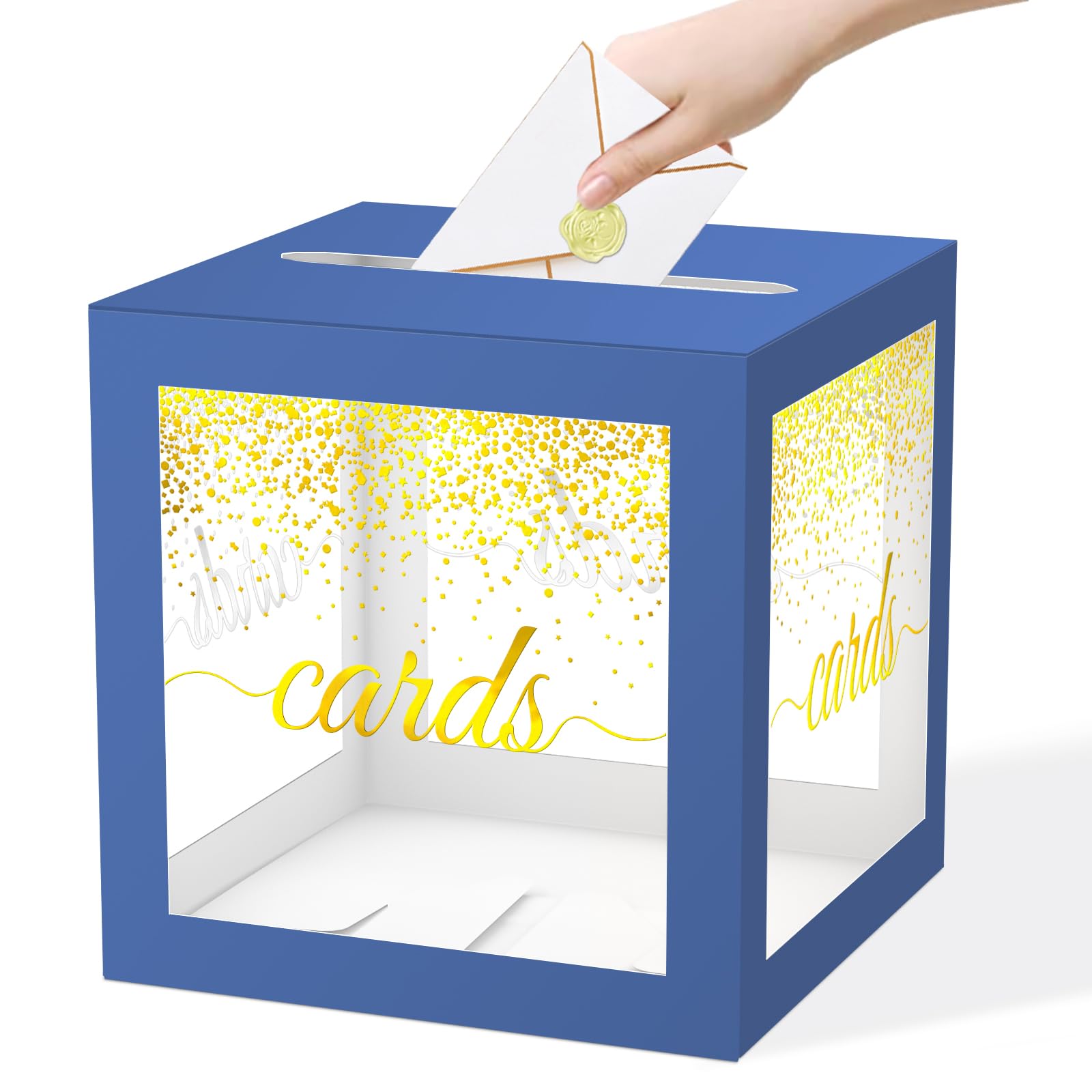 WNINK Clear Gift Cards Box, Cards Receiving Box For Birthday, Wedding, Engagement, Bridal or Baby Shower, Graduation, Gender Reveal, Anniversaries