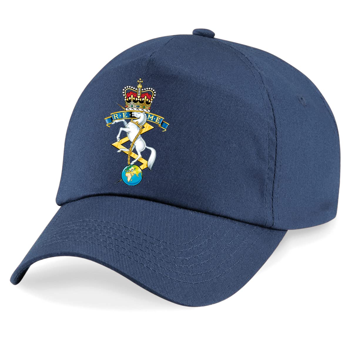 Psave Navy Royal Electrical & Mechanical Engineers Reme Insignia Embroidered Baseball Cap British Army Military Embroidery (Navy)