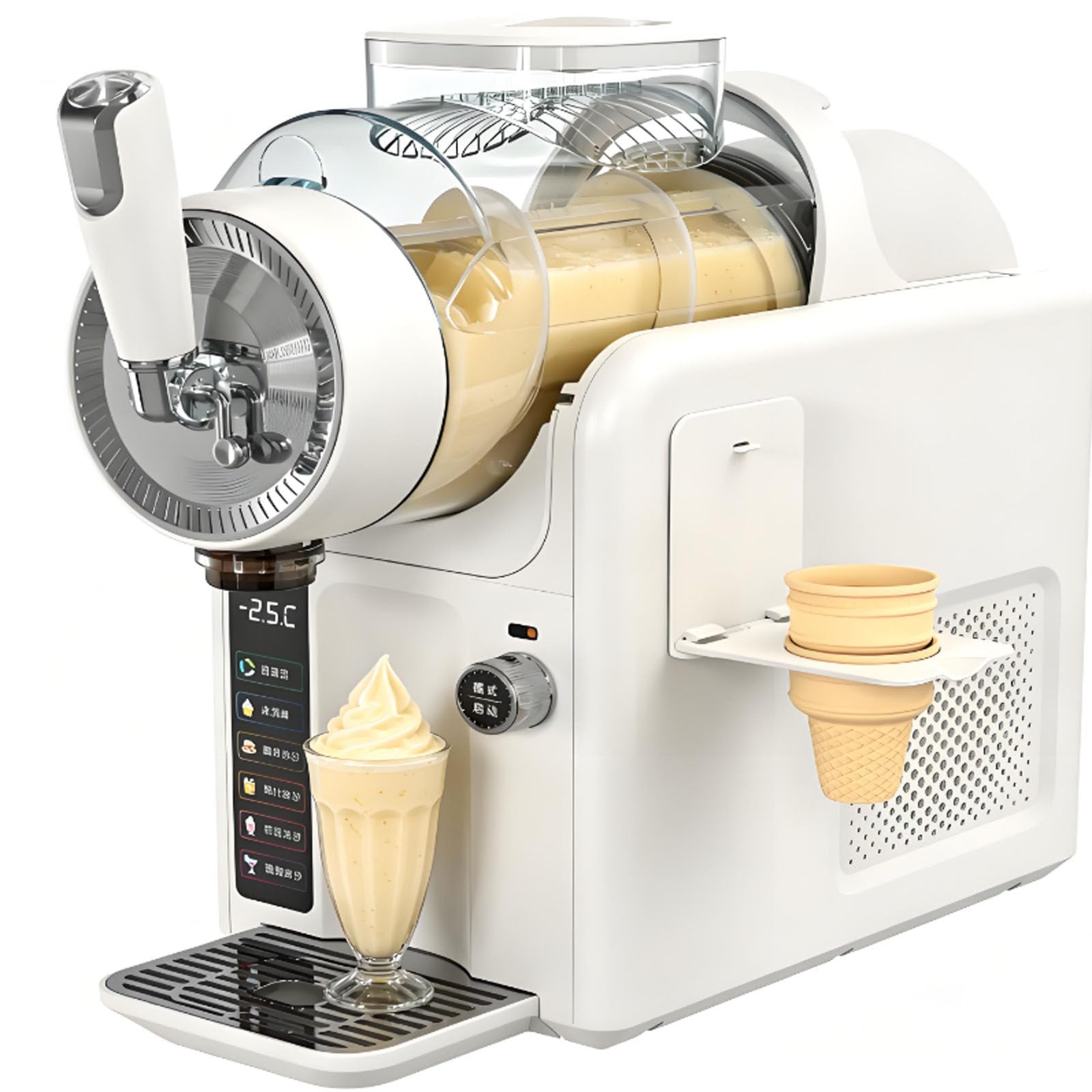 SICWEDIM Slushie Machine, 5-In-1 Slushy Machine For Smooth Slush & Desserts, Soft Serve Ice Cream Maker With 360° Even Mixing, 12h Continuous Cooling, Portable For Beverage & Café (Black)