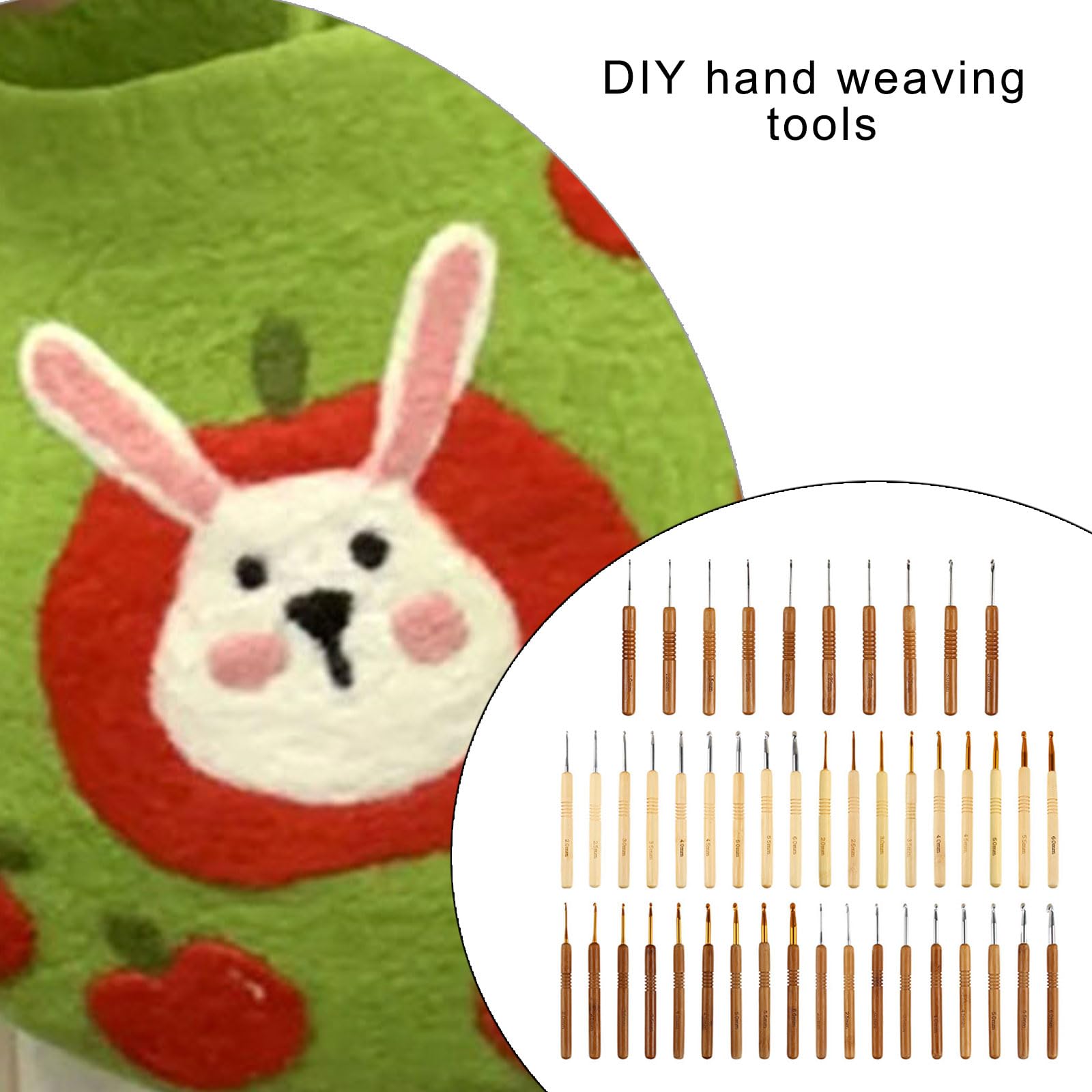 Ensemble De Crochets Lot De 3 Crochets En Bois Antidérapants Ergonomiques De Taille Assortie