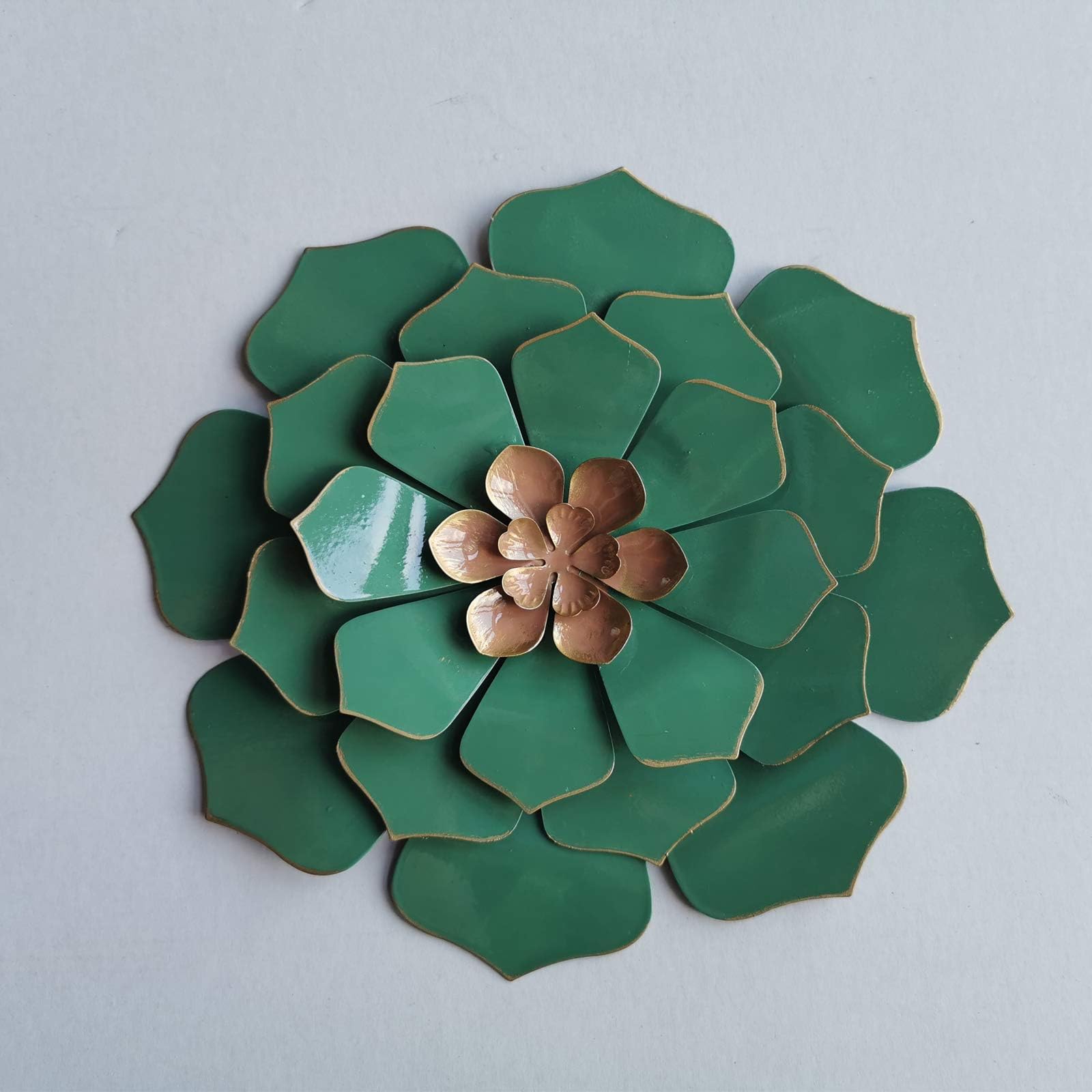 Multiple Layer Flower Metal Wall Art Home Decor for Indoor Outdoor Garden (green)