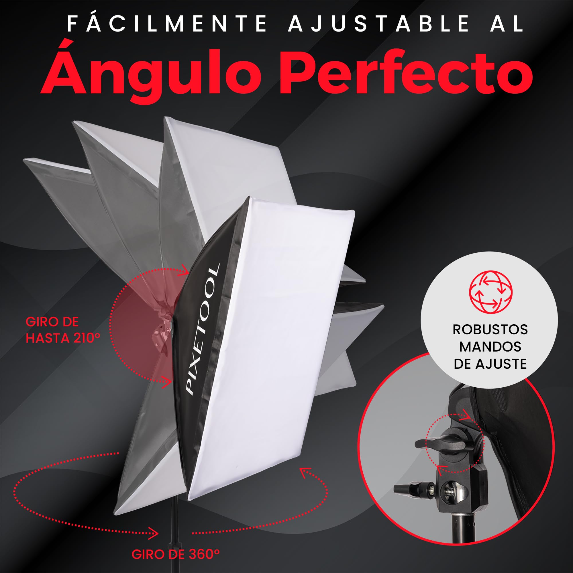 Set Softbox per Studio Fotografico - 2 Softbox 70x50 cm, 2 Luci a LED 4800 Lumen 3000-6000K - Luce Fotografica - Kit di Illuminazione – Lampada Fotografica