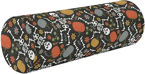 Miniatura 1 de Skeletons Dancing Halloween Bolster Pillow Insert Neck Roll Pillow Case Cover Neck Round Pillow Pillow Cylinder Decorative Lumbar Support