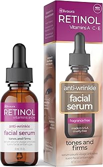 LIVAURA Retinol Anti-Wrinkle Facial Serum – Vitamin A Concentrate Improves Skin’s Elasticity & Tone and Minimizes Appearance of Fine Lines & Wrinkles – Look Younger With The Age-Defying