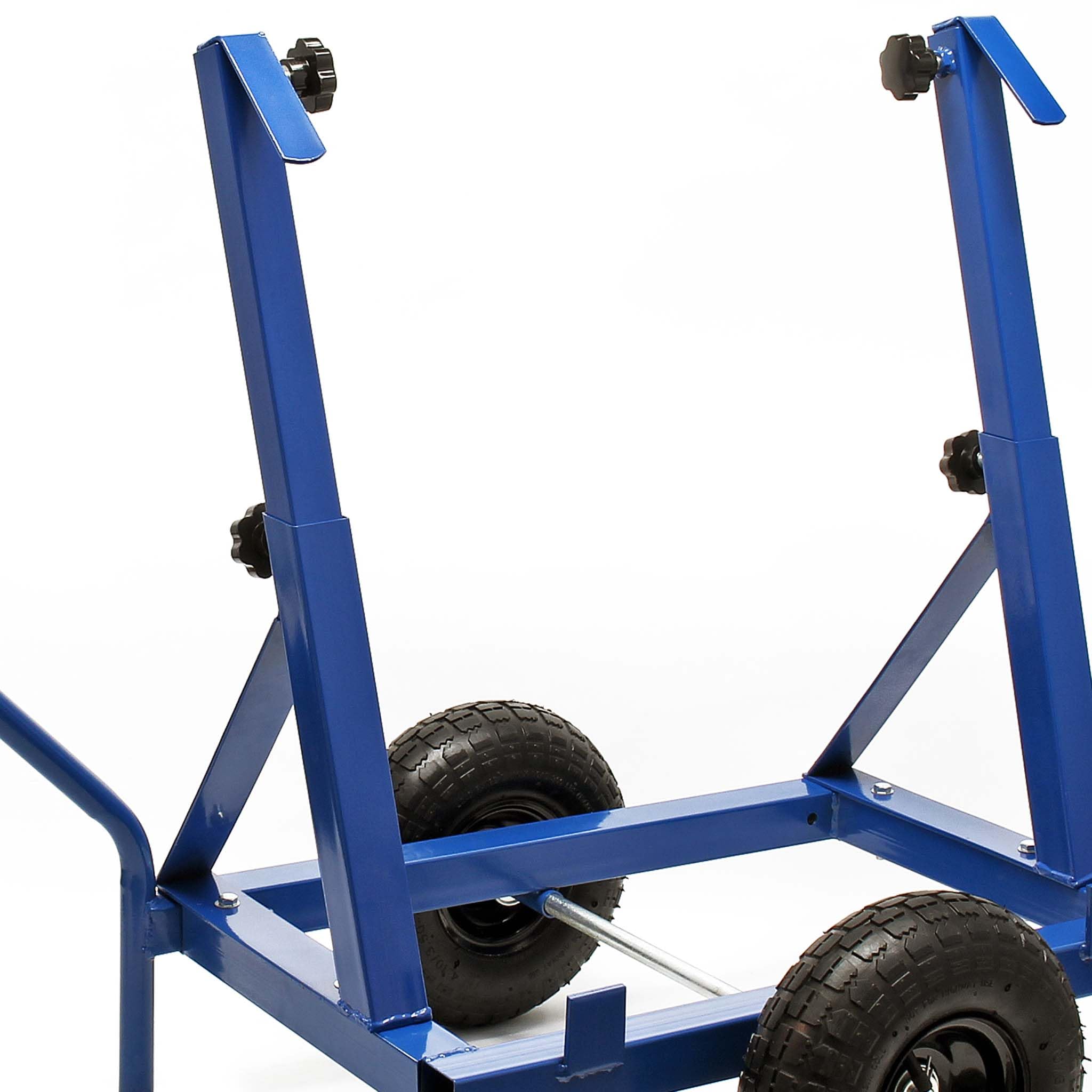 XPOtool Plattenkarren bis 200 kg höhenverstellbar, 2 Luftreifen, Stahl Plattenwagen zum Transport großflächiger Platten u. v. m.