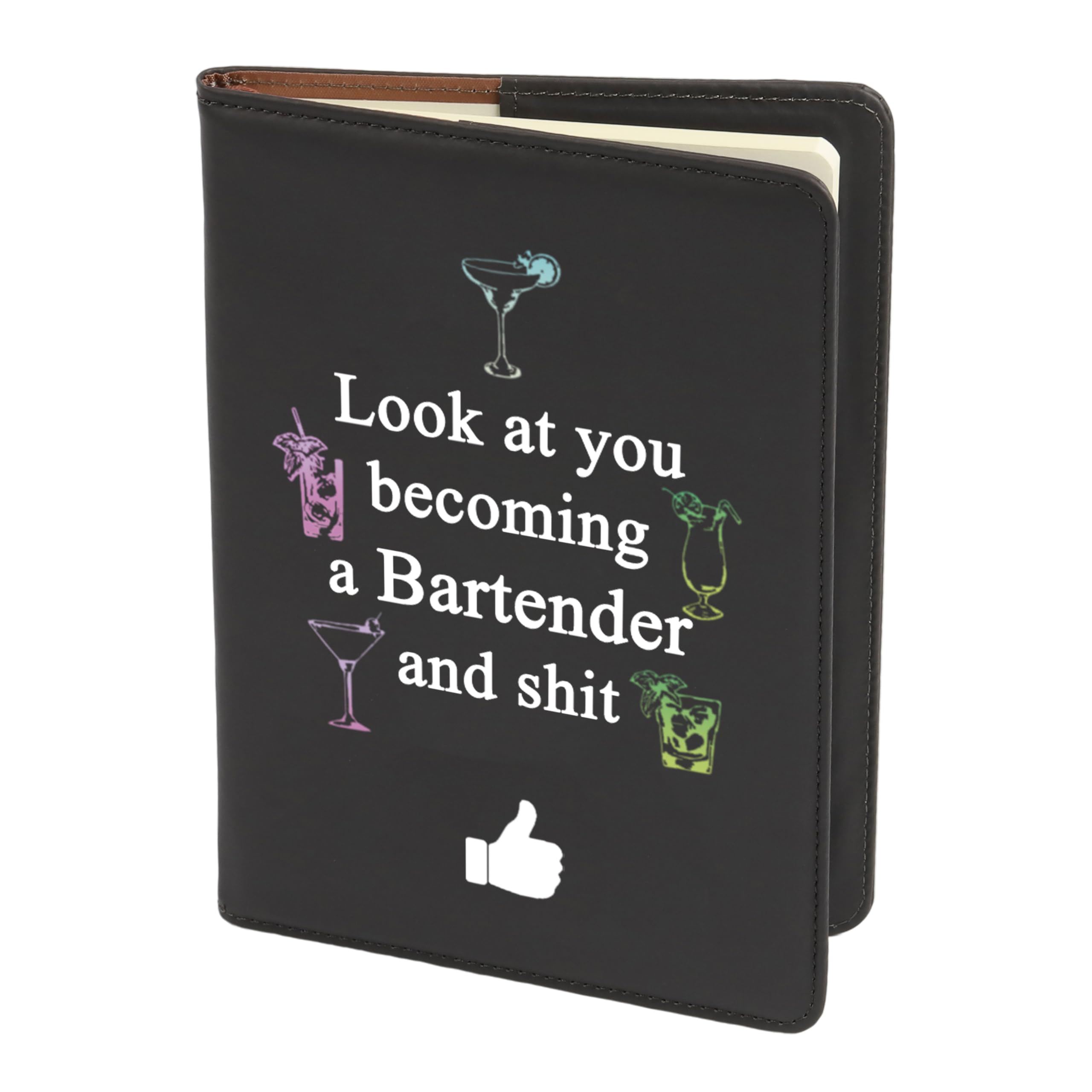 Gzrlyf Bartender Journal Bartender Appreciation Gifts Notebook Cocktail Recipe Journal Funny Bartender Gift Log Book Notebook (Bartender themed notebook)