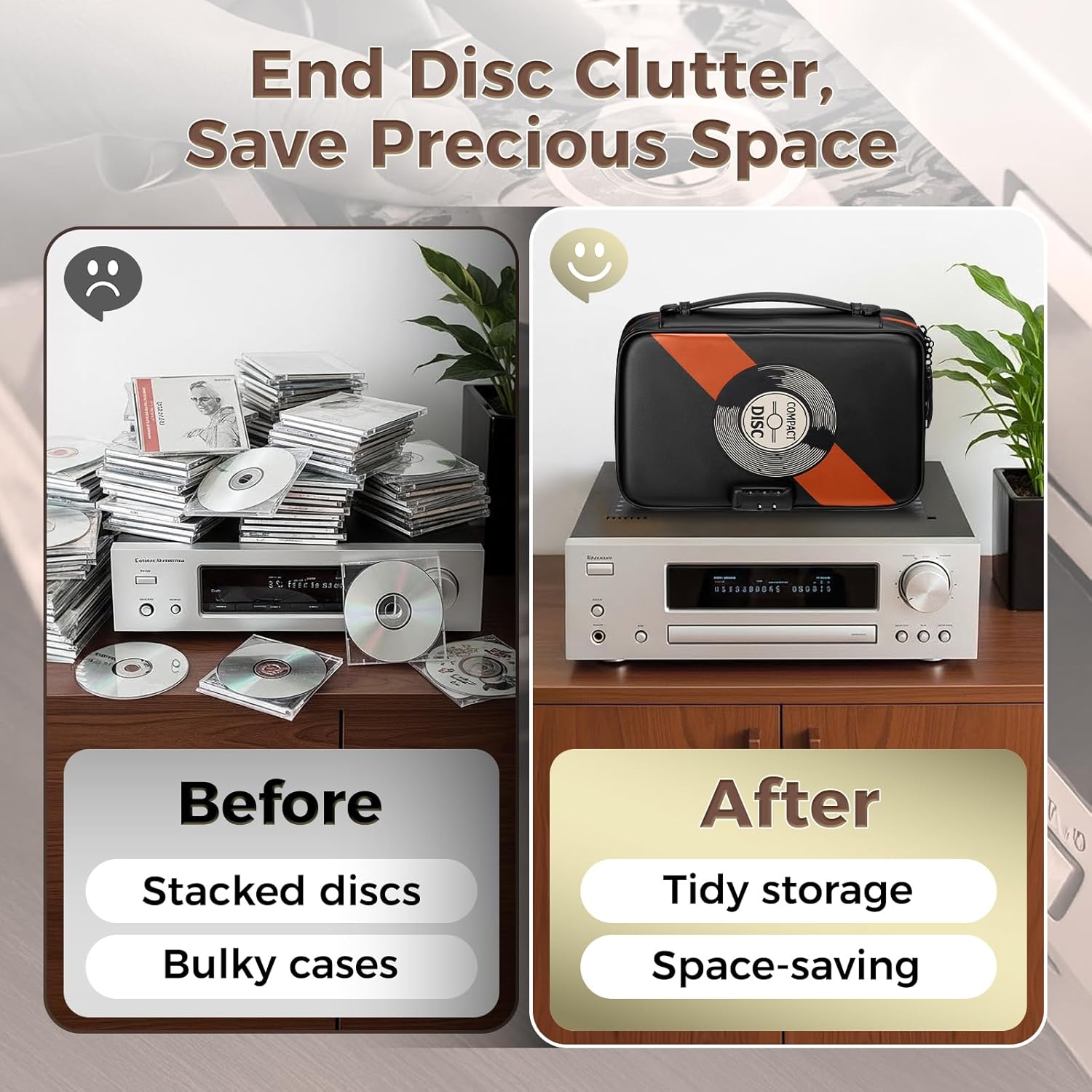 DEEGO DVD CD Storage Case with Lock, 120 Capacity CD Binder, Leather DVD Storage with Smart Multi-Slot for USB, SD Card, Blu-ray Wallet Album CD Book, CD Holder Case for Car, Home, Travel, Gifts