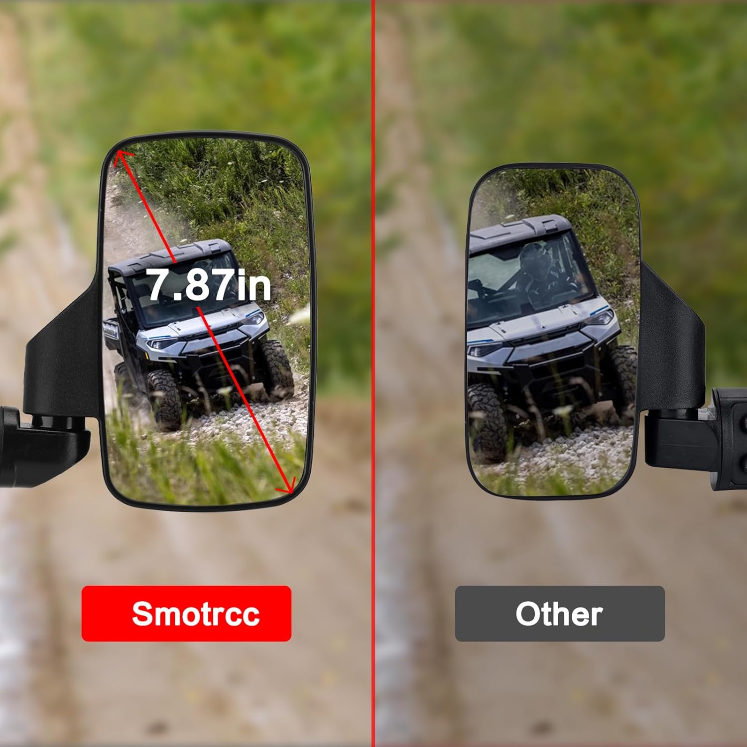 Smotrrc UTV Side View Mirrors-Compatoble with Polaris Ranger 570 900 XP 1000 Crew General 1000,Can Am Defender HD8 HD10,Not Compatible with Full Door