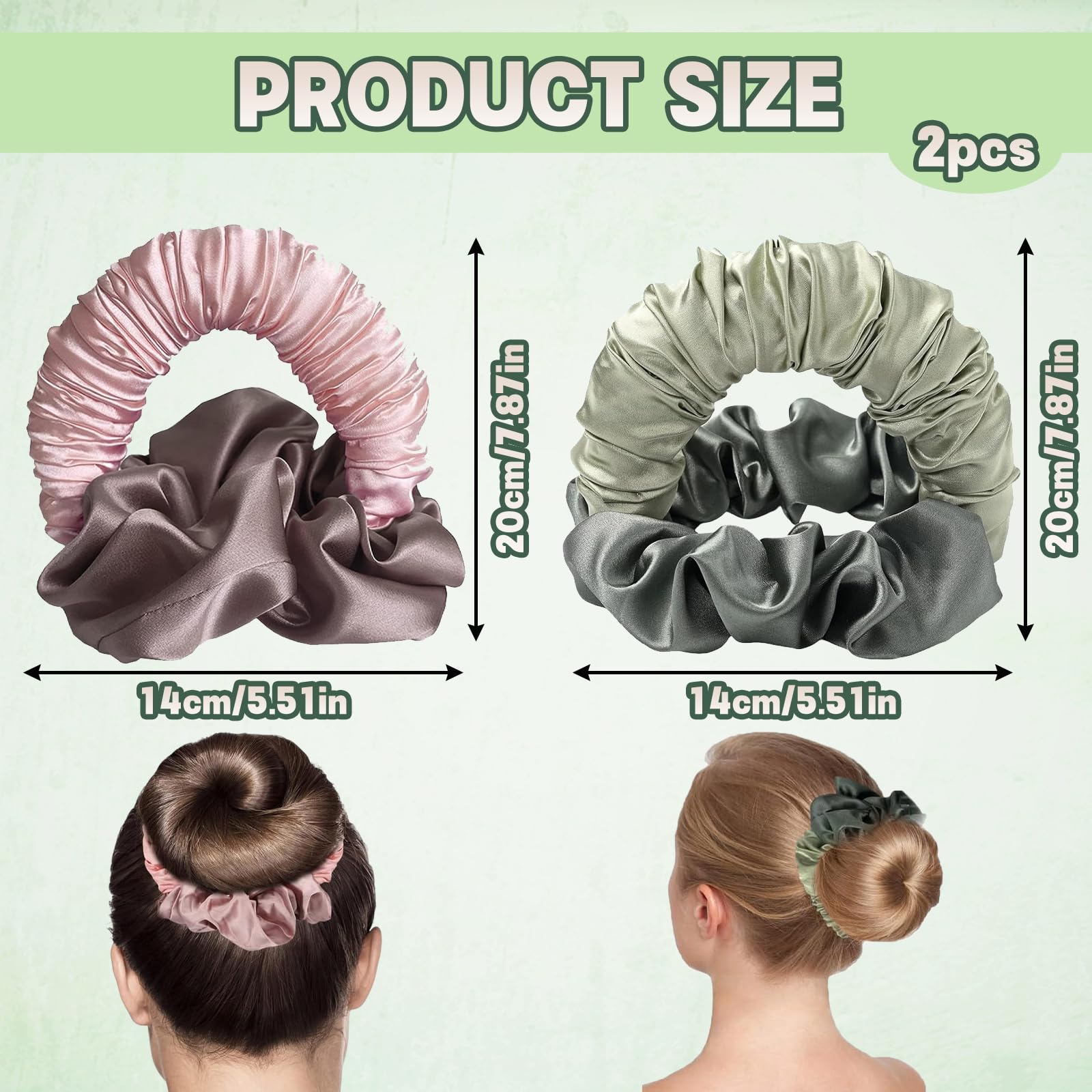 Heatless Curls, Hair Scrunchies for Women 2 Pcs Soft and Elastic Heatless Curling Scrunchies, Elastic Hair Bands for Ponytail Holder - Image 2