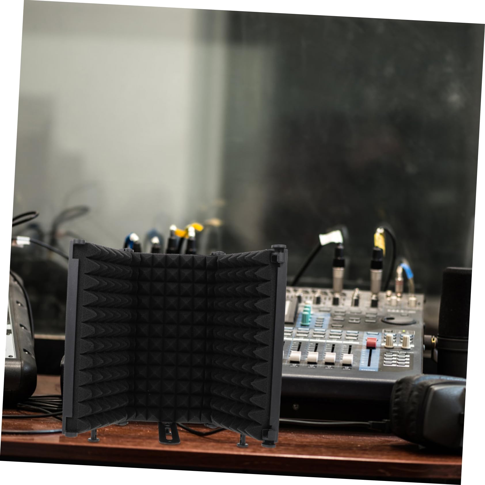 1zestaw Filtrów Mikrofonowych z Metalowym Osłoną Składany Osłonowy Filtr Akustyczny Do Nagrywania i Streamingu Wysokiej Gęstości Wygodny Użytkowaniu Idealny Do Studio i