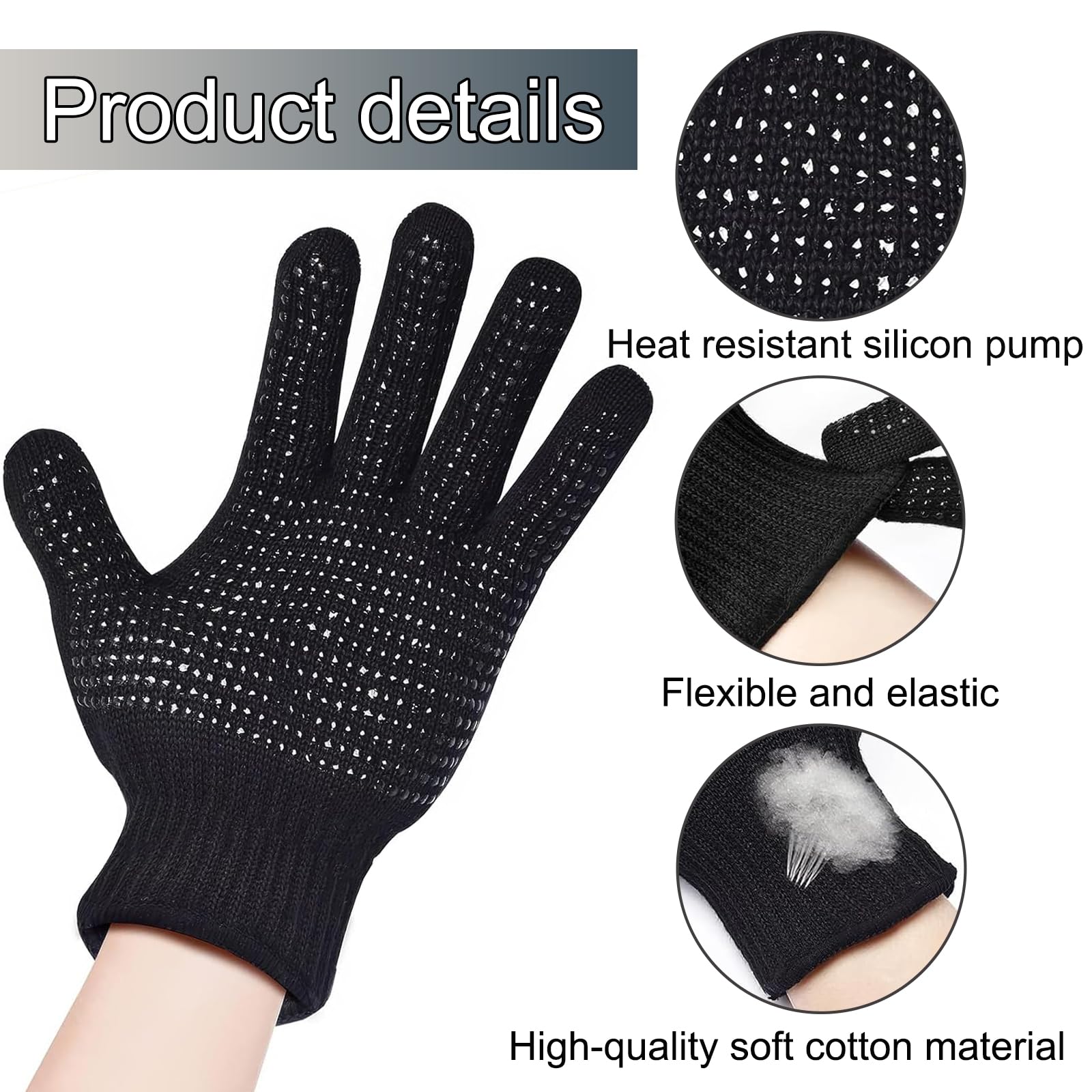 2 Gant Anti Chaleur,Gants professionnels résistants à la chaleur,Gants Résistants à la Chaleur,pour fer à friser pour coiffer les cheveux, pour lisseur boucleur,coiffure,fer à lisser et fer