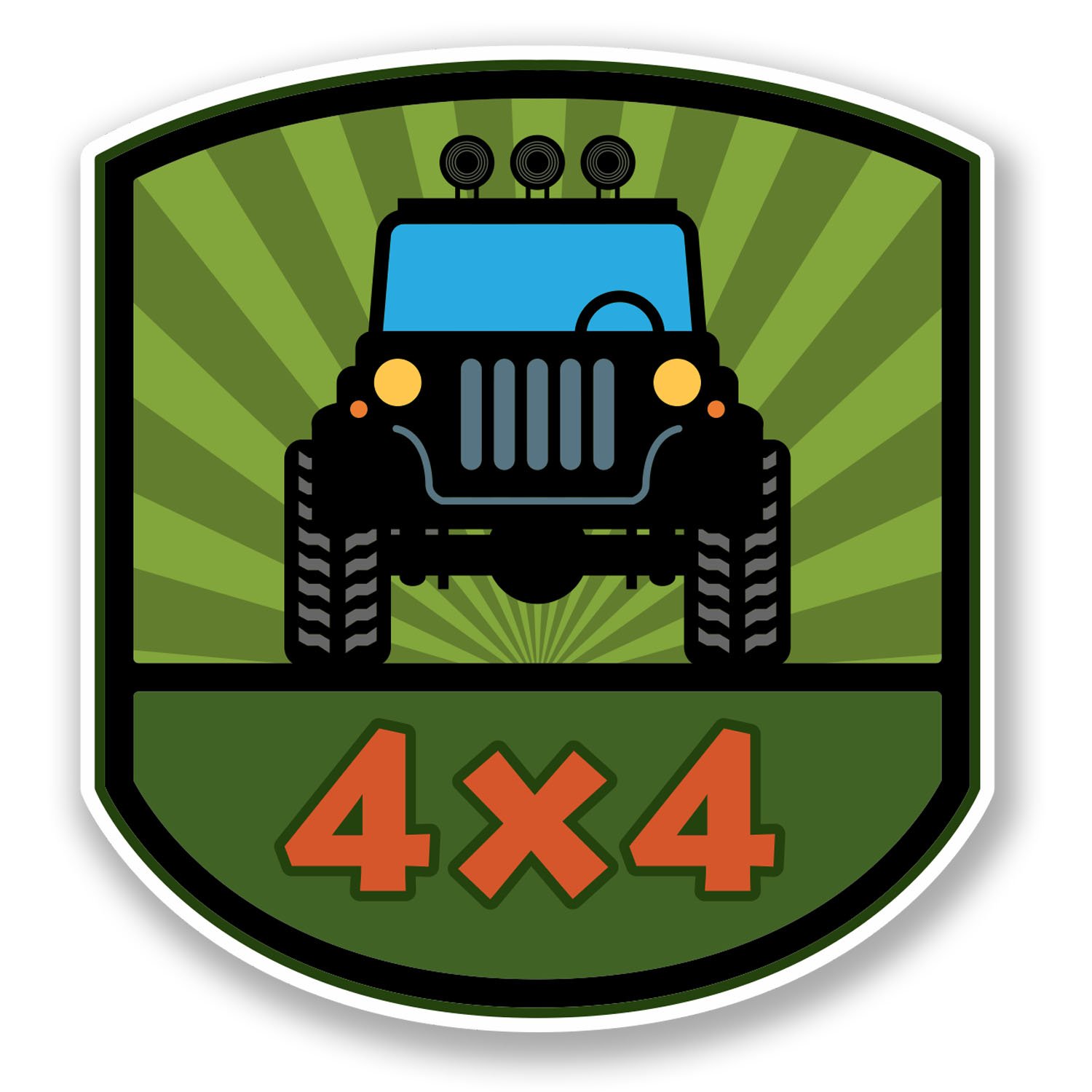 Destinationvinyl Multi 2 X 4X4 Vinyl Stickers - Laptop Car Off-Road Sticker Decal #4491 (9.3Cm Wide X 10Cm Tall)
