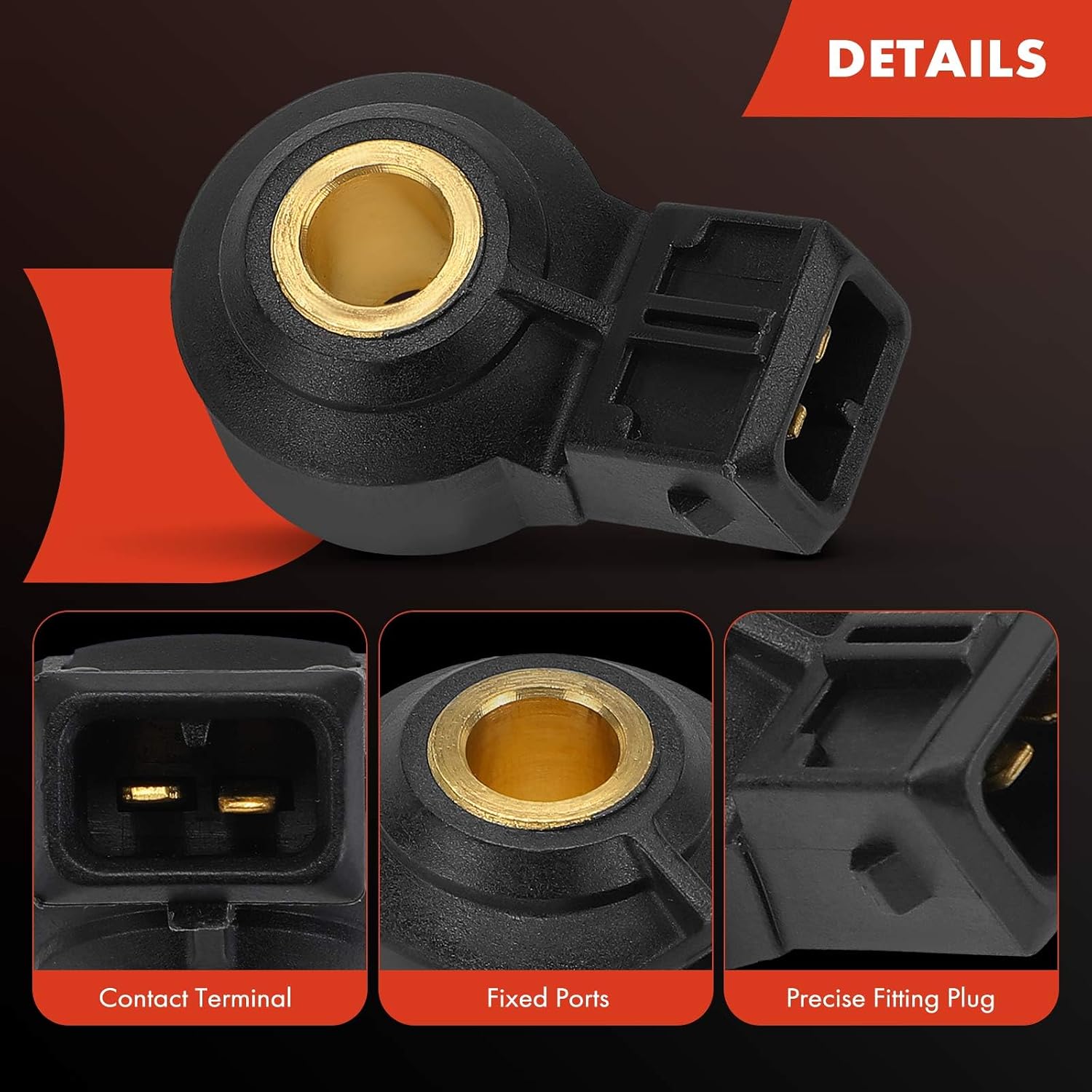 A-Premium Ignition Knock Detonation Sensor Compatible with Mercedes-Benz C220, C230, C250, C280, C300, C350, C36 AMG, C63 AMG, E320, E350, E550, E63 AMG, GLK350, ML550, S320 & Dodge Sprinter 2500 3500