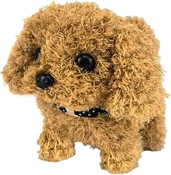 Toy Dogs for Kids Plush Brown Labrador Toy Electronic Interactive Plush Dog Toys for 1-6 Year Old Kids Simulation Pet Dog Walking Nod Barking Wagging Tail Puppy Educational Toys for Boys Girls Teddy