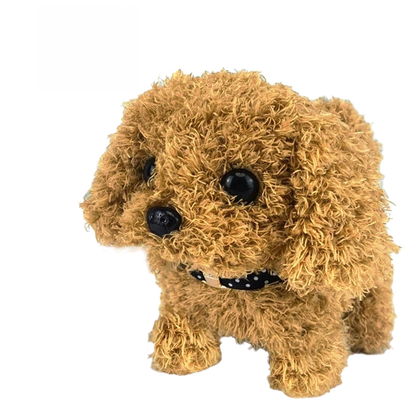 Toy Dogs for Kids Plush Brown Labrador Toy Electronic Interactive Plush Dog Toys for 1-6 Year Old Kids Simulation Pet Dog Walking Nod Barking Wagging Tail Puppy Educational Toys for Boys Girls (Teddy)
