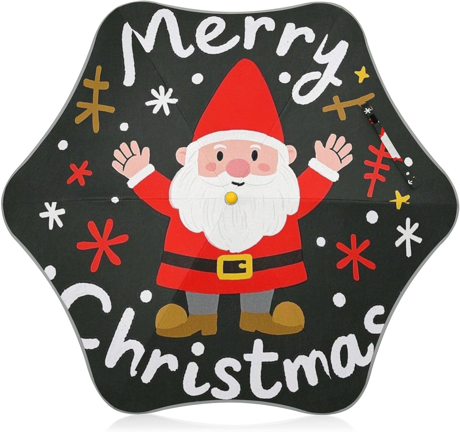 Merry Christmas Cartoon Dwarfs Character print kids umbrellas Windproof Travel Rain Umbrella with Reflective Strip for travel with Easy-Grip Hook Handle