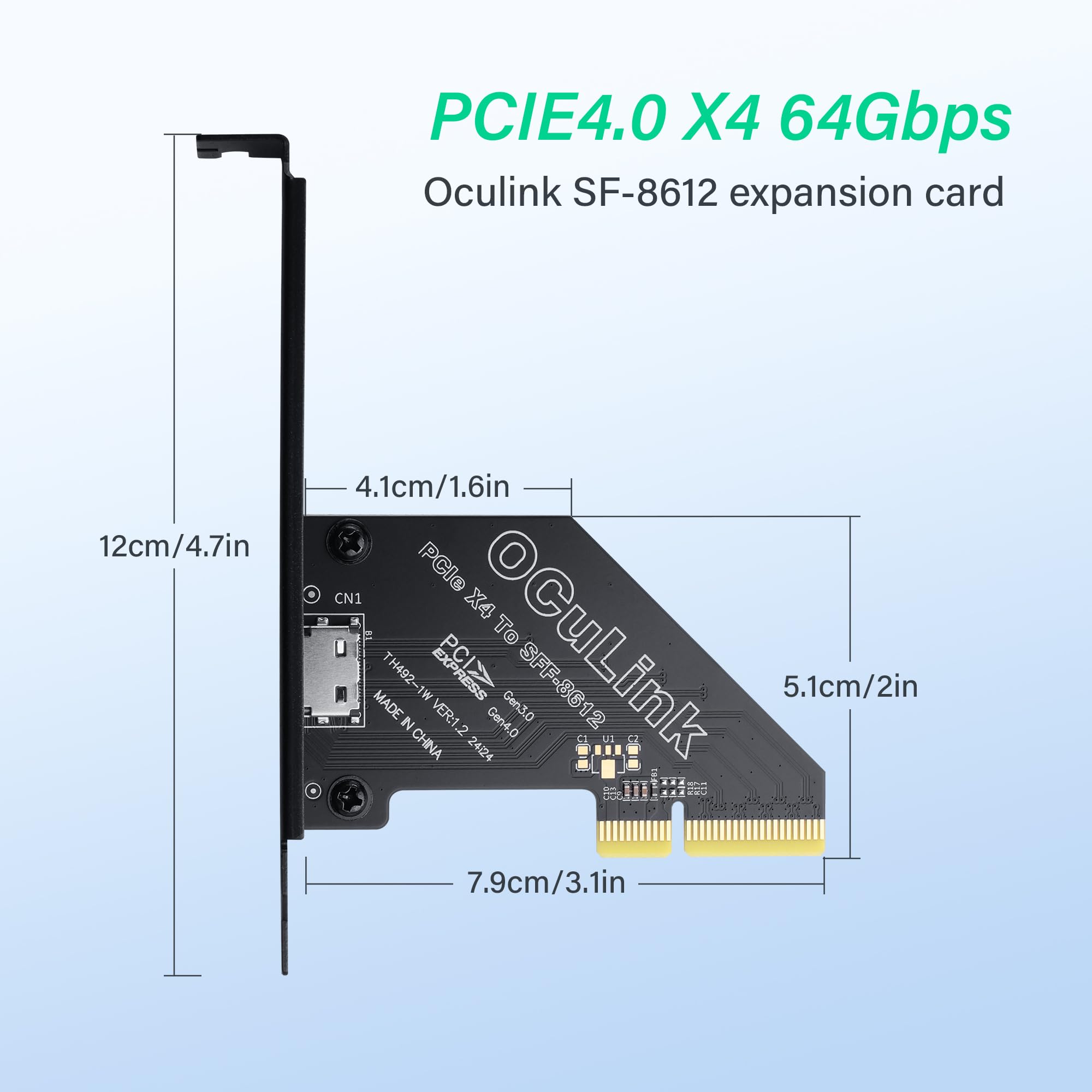 SinLoon PCIE do Oculink SFF-8612 adapter PCI-Express 4.0 Oculink zewnętrzna karta graficzna z uchwytem gniazda (PCIE X4)