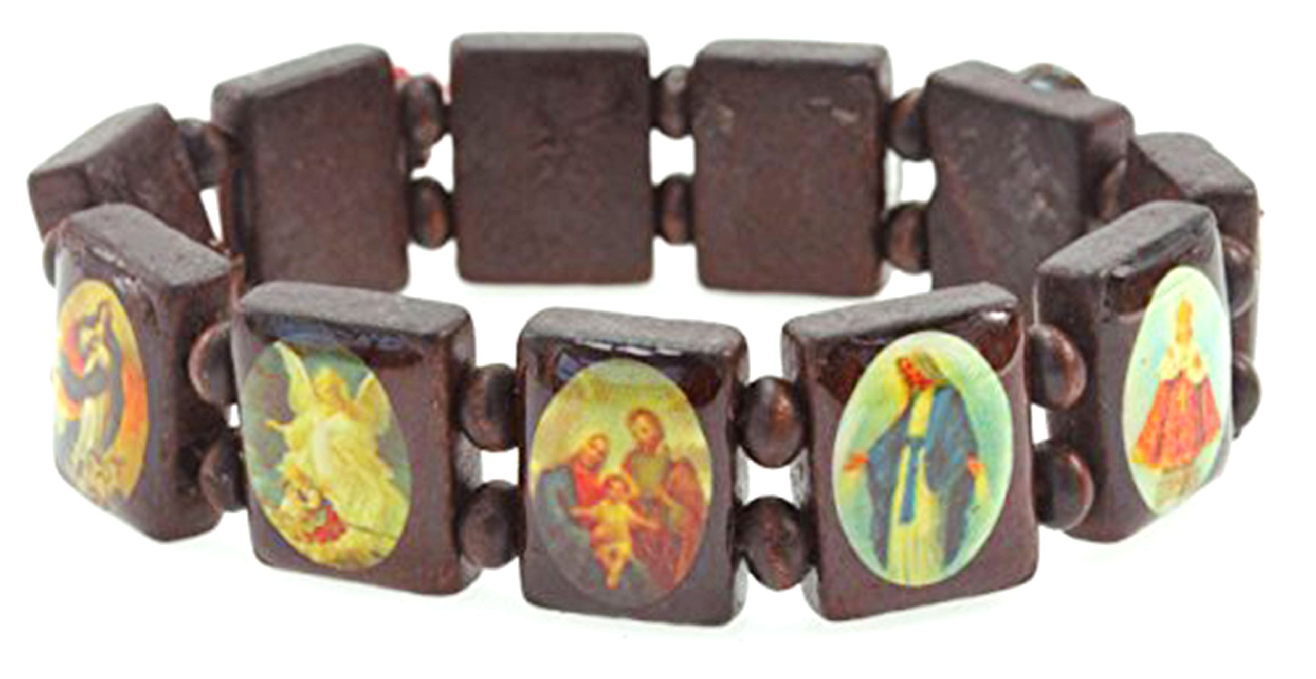 LUOS Holy Saints Religious stretch wood bracelets
