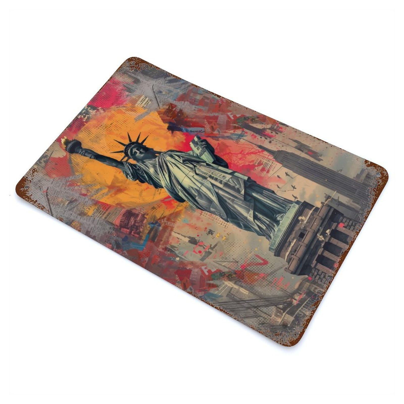 Garage Style Liberty Decorative Tin Sign 11.8"x7.9", Farmhouse Wall Decor for Bar And Workshop