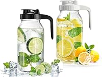 Vista 27 de Jarra de vidrio de 32 onzas con tapa y boquilla de vertido en forma de V, jarra de leche materna de 1 cuarto de galón, doble a prueba de fugas