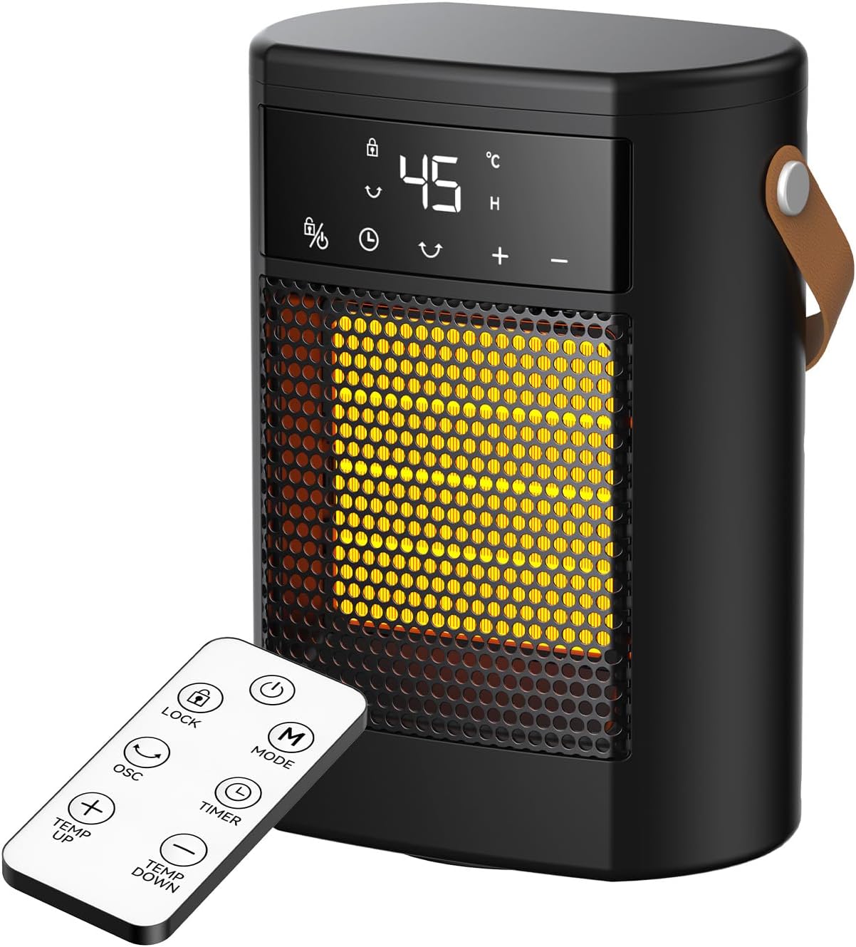 Logitech Heater 1500W Ceramic Space Heater with Remote Control & Touch Screen, Portable ...