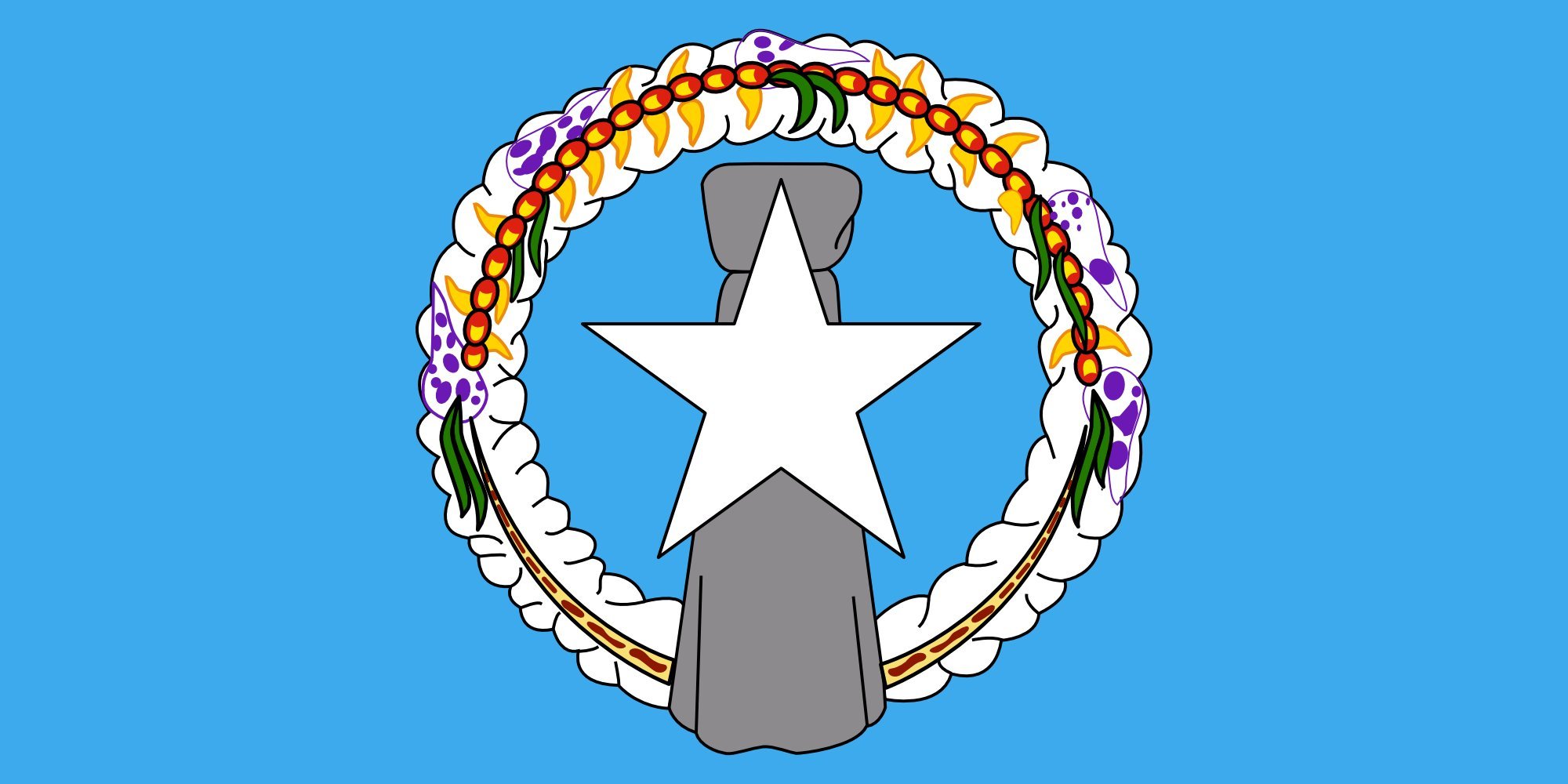 Drapeau Northern Mariana Islands 1976–1989 grand format tissu vintage