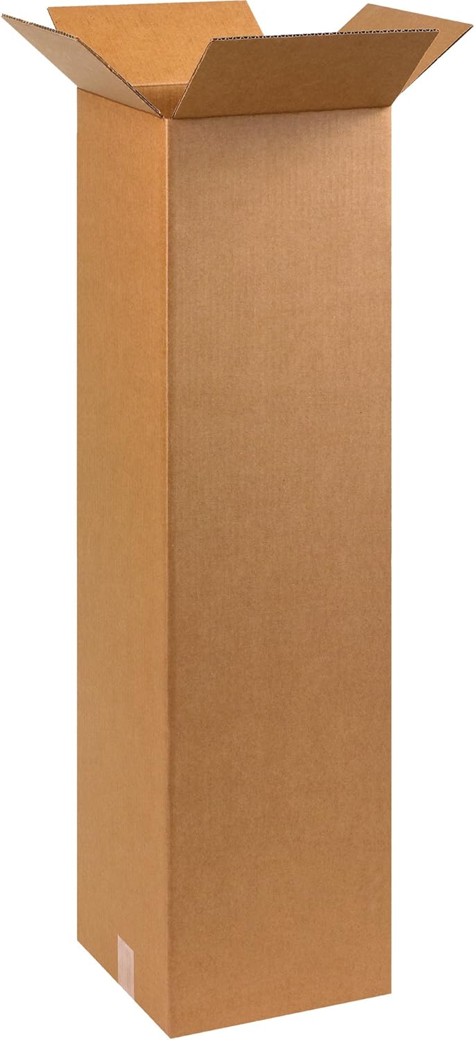 PARTNERS BRAND 10 x 10 x 38 Corrugated Cardboard Boxes, Tall 10"L x 10"W x 38"H, Pack of 25 | Shipping, Packaging, Moving, Storage Box for Home or Business, Strong Wholesale Bulk Boxes