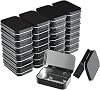 Metal Rectangular Empty Hinged Tins - Black Mini Portable Box Containers Small Storage Kit & Home Organizer for Storage Drawing Pin Candies Jewelry Crafts(Black, 40 Pack)