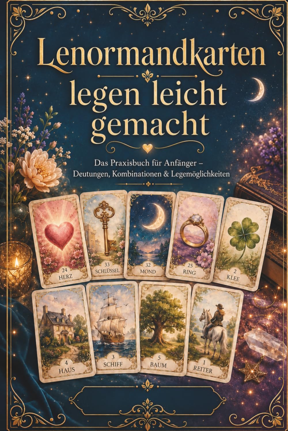 Lenormandkarten legen leicht gemacht: Das große Praxisbuch für Anfänger: Bedeutungen, Kombinationen, Legesysteme und die Große Tafel Schritt für Schritt verstehen