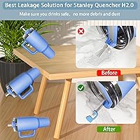 Vista 3 de Juego de 3 tapones de silicona a prueba de derrames, compatibles con Stanley Cup 1.0 de 40 onzas/30 onzas, accesorios para vasos, incluye 2 tapas