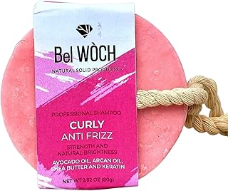 BEL WOCH Organic solid shampoo bar 100% natural Curly - Anti Frizz, for curly hair, nourishes, promotes growth and gives natural shine free of parabens, pphalates and sulfates