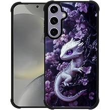 ZHEGAILIAN Case for Samsung Galaxy S24 S25 | Shockproof 4 Corner Air Cushion + Soft TPU Bumper with Anti-Slip Grip & Stylish Pattern for Men Boys & Woman Girls | Baby Dragon Lavender Floral