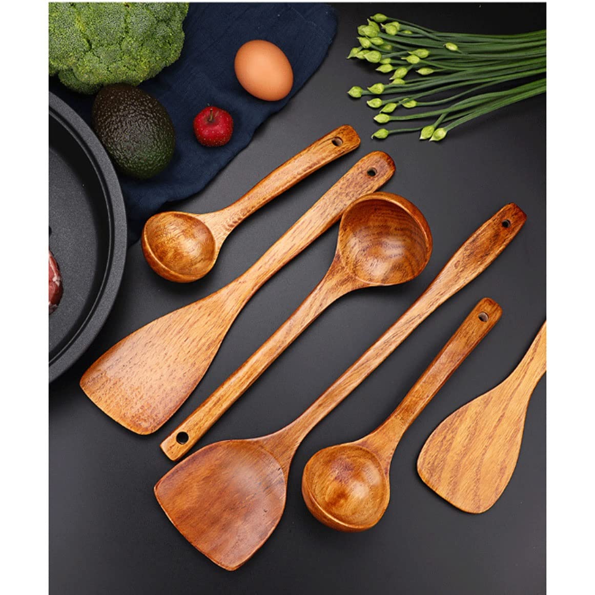 Kochutensilien Löffel Spatel 6 Stück Sets Küche Holz Kochen Gadgets
