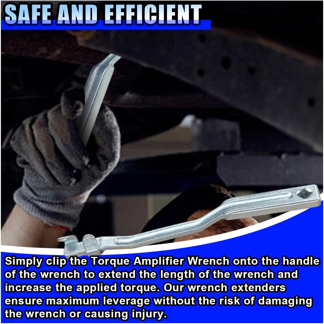 Wrench Extender Tool Bar, 13.6 Inch Open End Wrench Extender with 1/2 Inch Hole, Carbon Steel Torque Adaptor Wrenchs Extension for Mechanics and Automotive Repairs