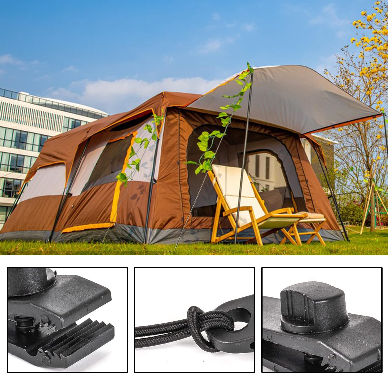 20PCS Tarpaulin Clips + 20PCS Ball Bungee Cords, Heavy Duty Tarp Clips with Strong Grip for Camping Outdoor Covers, Canopies - Image 3