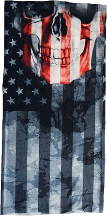 XMI Face Gaiter Flag and Skull