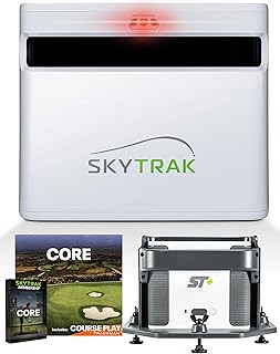 SkyTrak ST+ Plus Golf Launch Monitor & Simulator Bundle - Indoor/Outdoor, Shot & Club Data, Simulation Ready with Free 14-Day Trial Membership + Software & Driving Range