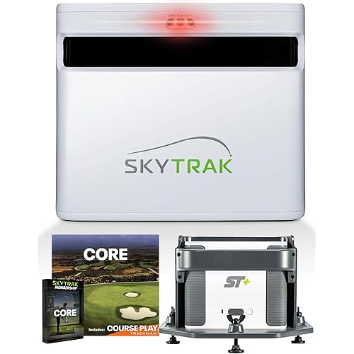 SkyTrak ST+ Plus Golf Launch Monitor & Simulator Bundle - Indoor/Outdoor, Shot & Club Data, Simulation Ready with SkyTrak Protective Case, Free 14-Day Trial Membership + Software & Driving Range