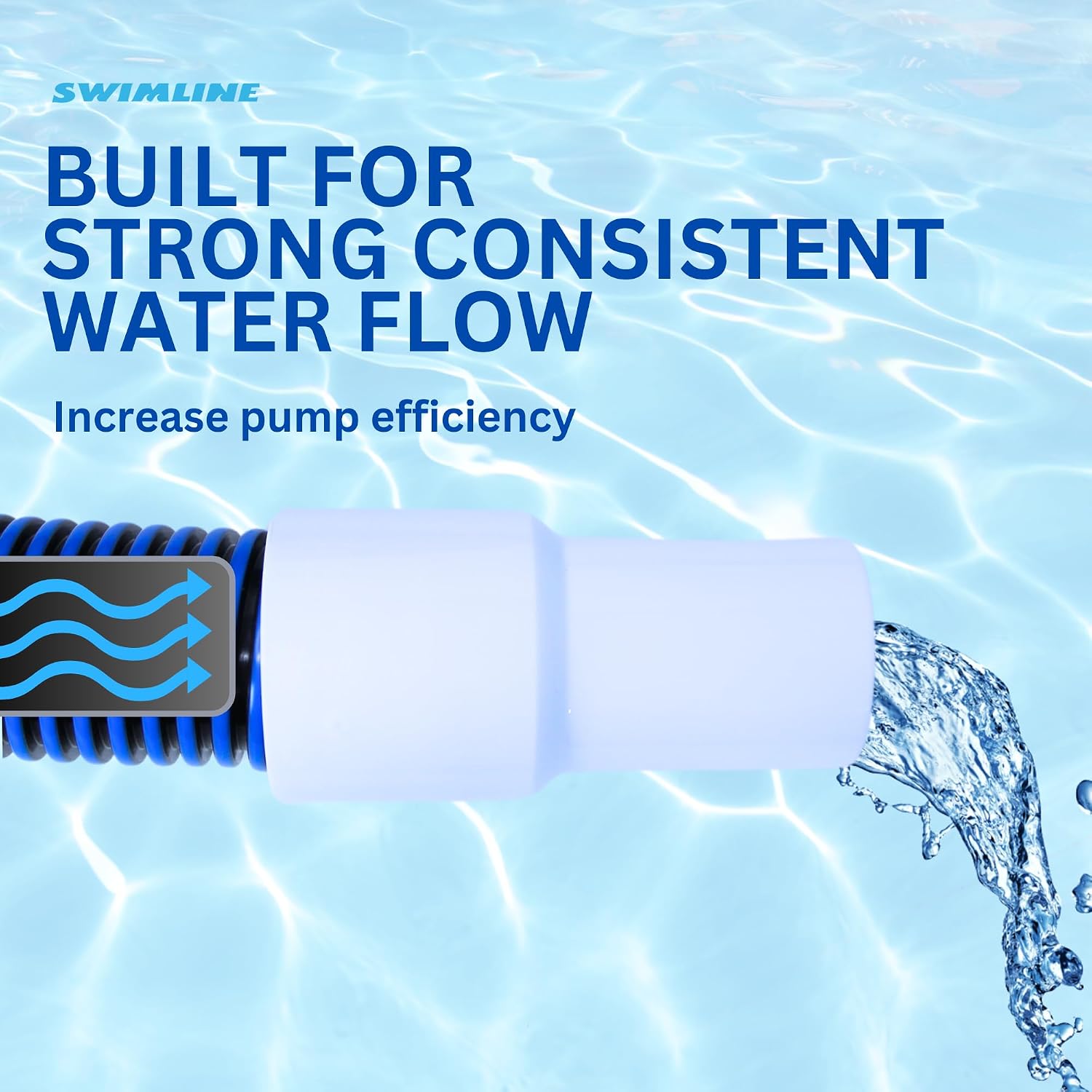 SWIMLINE HYDROTOOLS Swimming Pool Spiral Wound Vacuum Hose With Kink-Free Swivel Cuff 1.5'' X 40' For Inground Pools - Compatible With Vacuum Heads, Skimmers, Filter Pump Inlets And Other Accessories