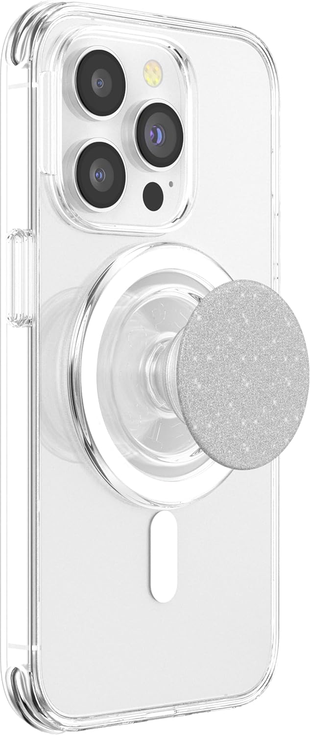 Faux Bright White Grey Color Merry Christmas Xmas Light PopSockets PopGrip for MagSafe