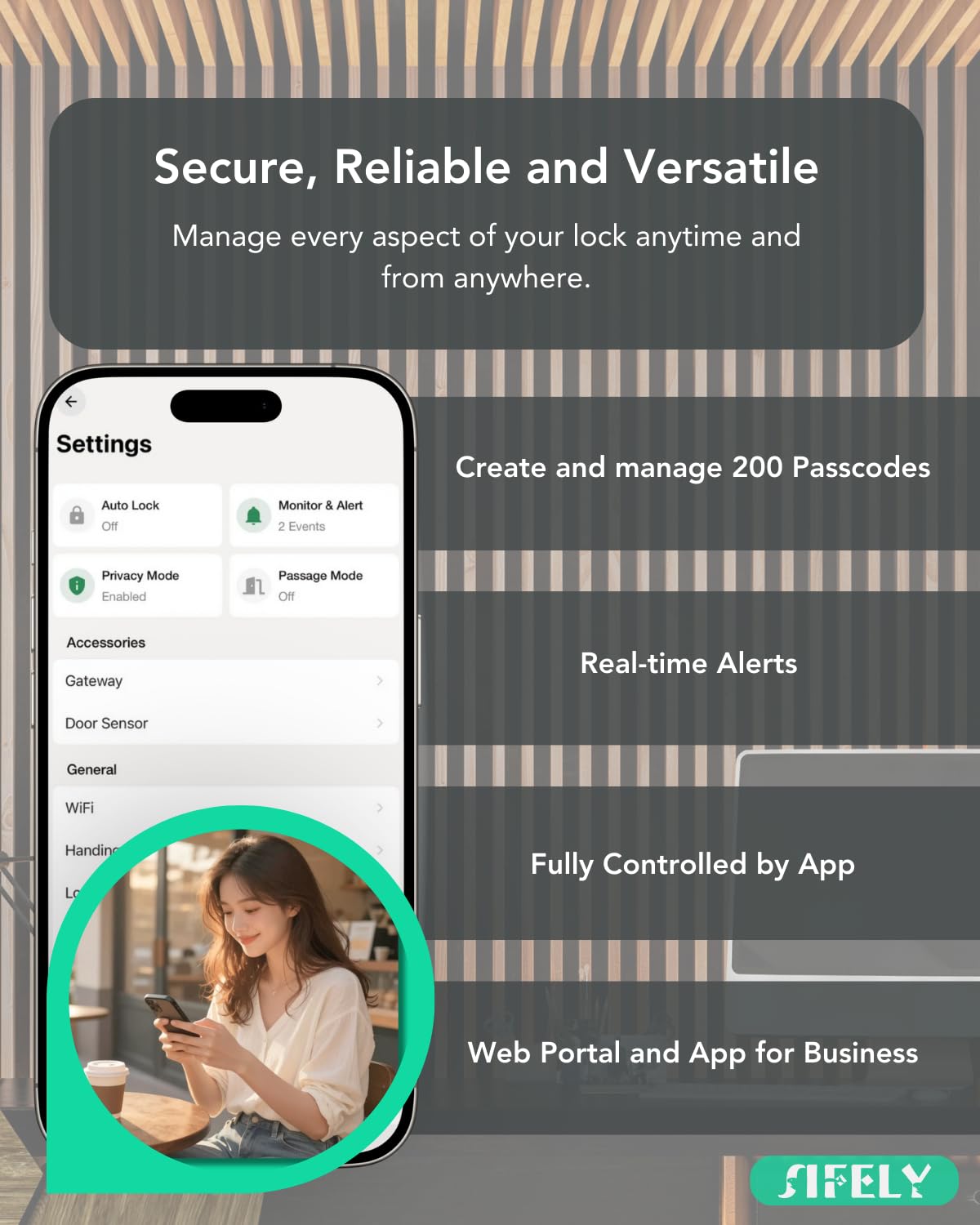 Keyless-Entry Keypad Elektronisches Türschloss: digitales intelligentes Schloss mit Code Passcode, elektrischer Türknauf/Griff, perfekt für Eingangstüren, Schlafzimmertüren (Gold, App-Steuerung, ohne