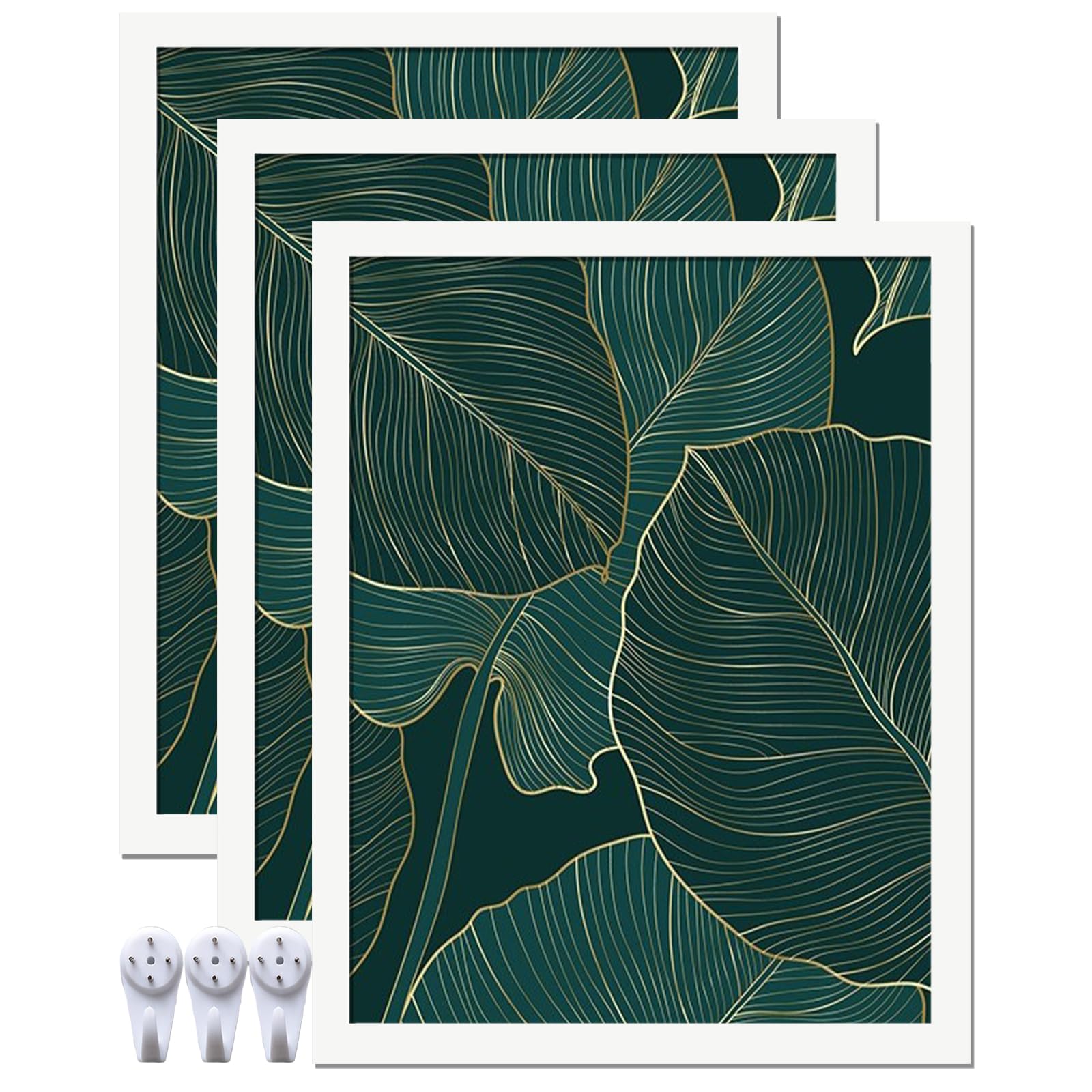 White 17x22 Picture Frame Set of 3, High Transparent Picture Frames for 17 x 22 Photo Poster Certificate Canvas Collage Wall Gallery Desktop Horizontal Vertical 17 By 22