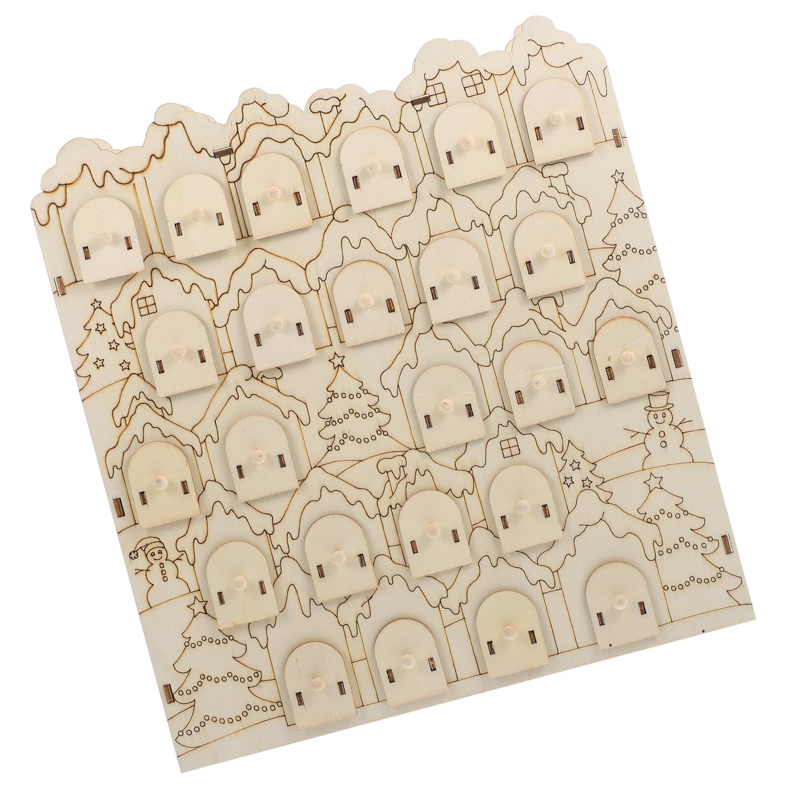 BESPORTBLE Calendario Dell’Avvento in Legno Conto alla Rovescia Natalizio Decorazione Natalizia da Tavolo 24 Cassetti Vuoti Ornamento in Legno Riutilizzabile per Casa e Ufficio Idea