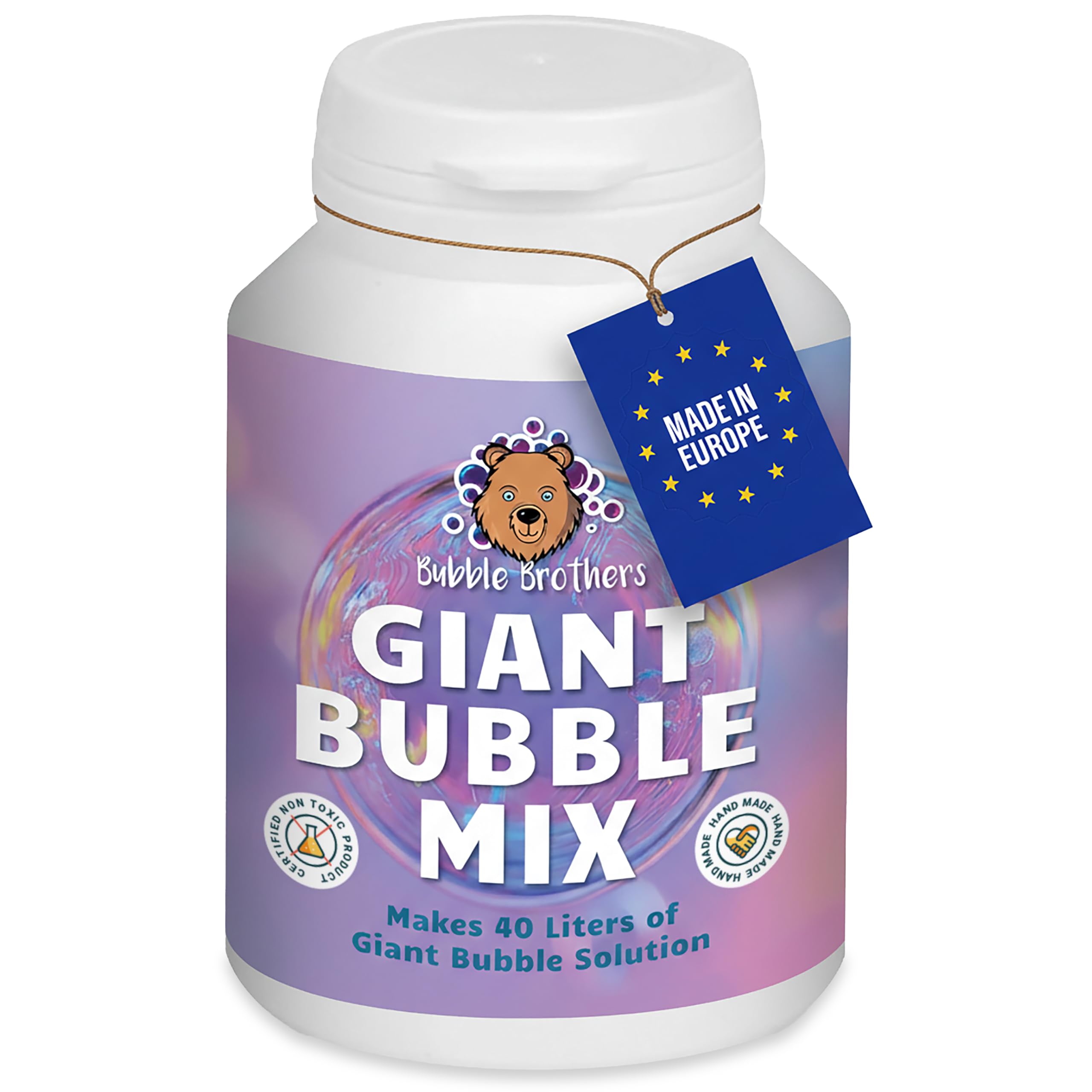 Bubble Brothers Giant Bubbles Solution Powder 160g – Makes Up to 40L, Concentrated Refill for Wands & Sticks, Outdoor Fun for Kids, Parties, Garden Play & Events Bubble Mixture.