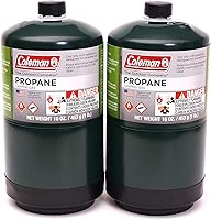 Coleman 2-Pack 16 oz Propane Fuel Tanks - Lightweight Steel Cylinders for Camping Stoves, Grills & Torches, Made in USA