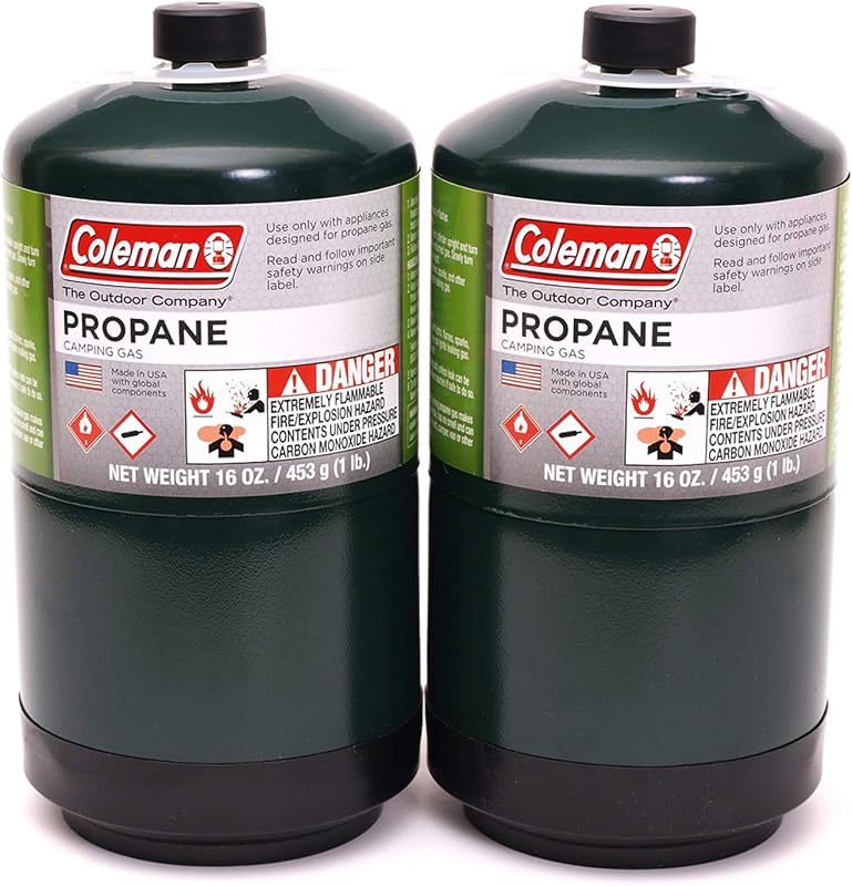 Coleman Paquete de 2 tanques de combustible de propano - 16 oz, verde, acero