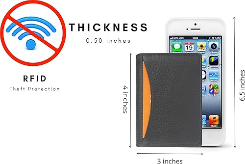 Miniatura 7 de piel Tarjeta de Crédito  Titular De La ID Slim diseño portafolios para hombre negro