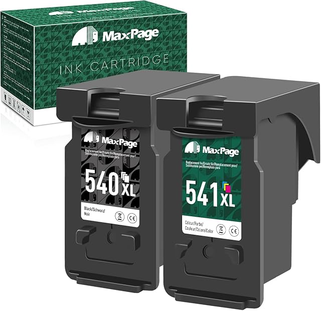 540 and 541 Ink Cartridges remanufactured for Canon printer ink 540 541, 540XL 541XL Multipack for Pixma MG3250 MG3650s MG3550 MG3650 MG4250 TS5151 TS5150 MX475 MG3600 MG3150