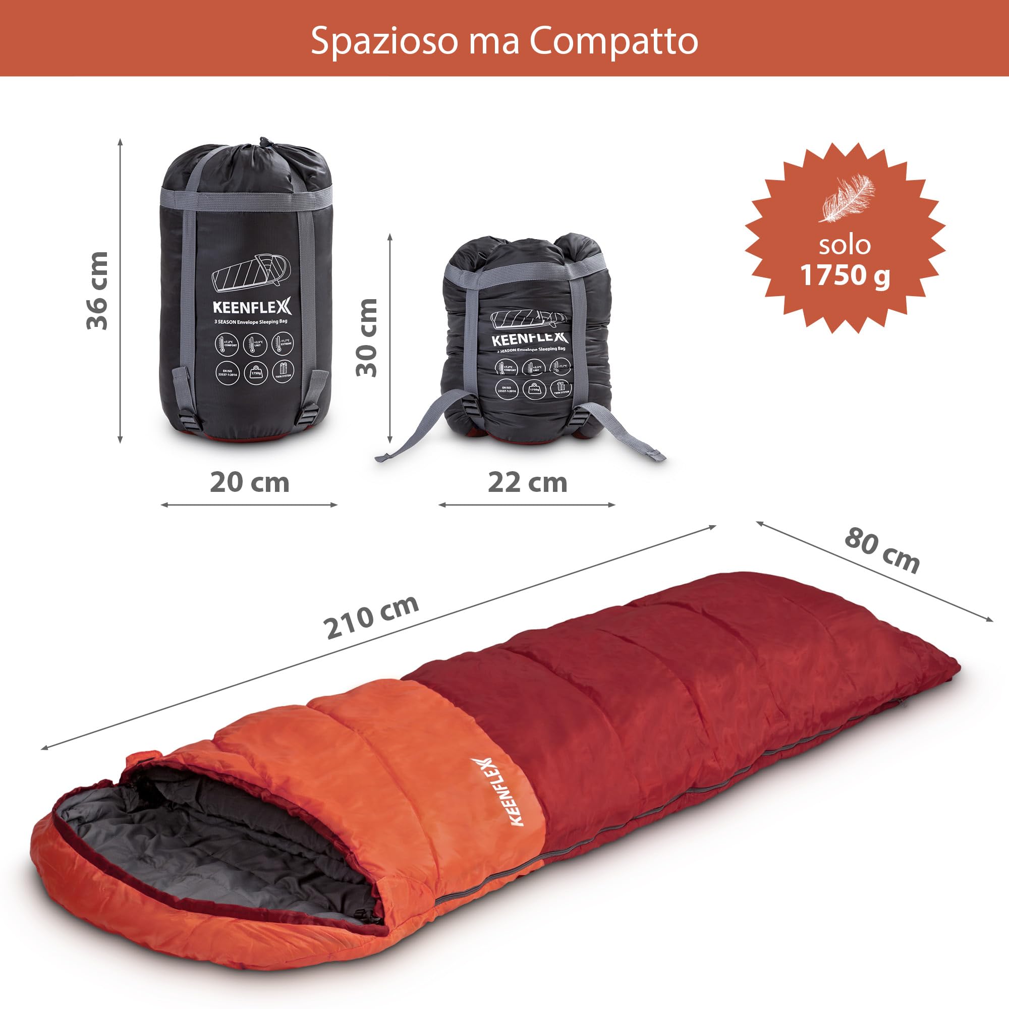 Sacco a pelo 3-4 stagioni -11.7 °C)